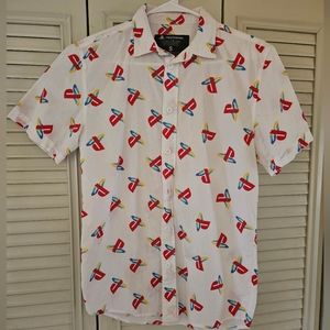 Retro PlayStation Logo Button Down Shirt. Men's Size Small